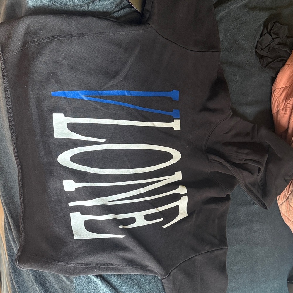 VLONE Black Hoodie with Blue and White Logo